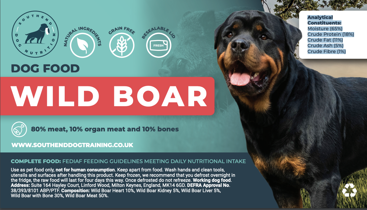 80-10-10 Raw Dog Food Wild Boar