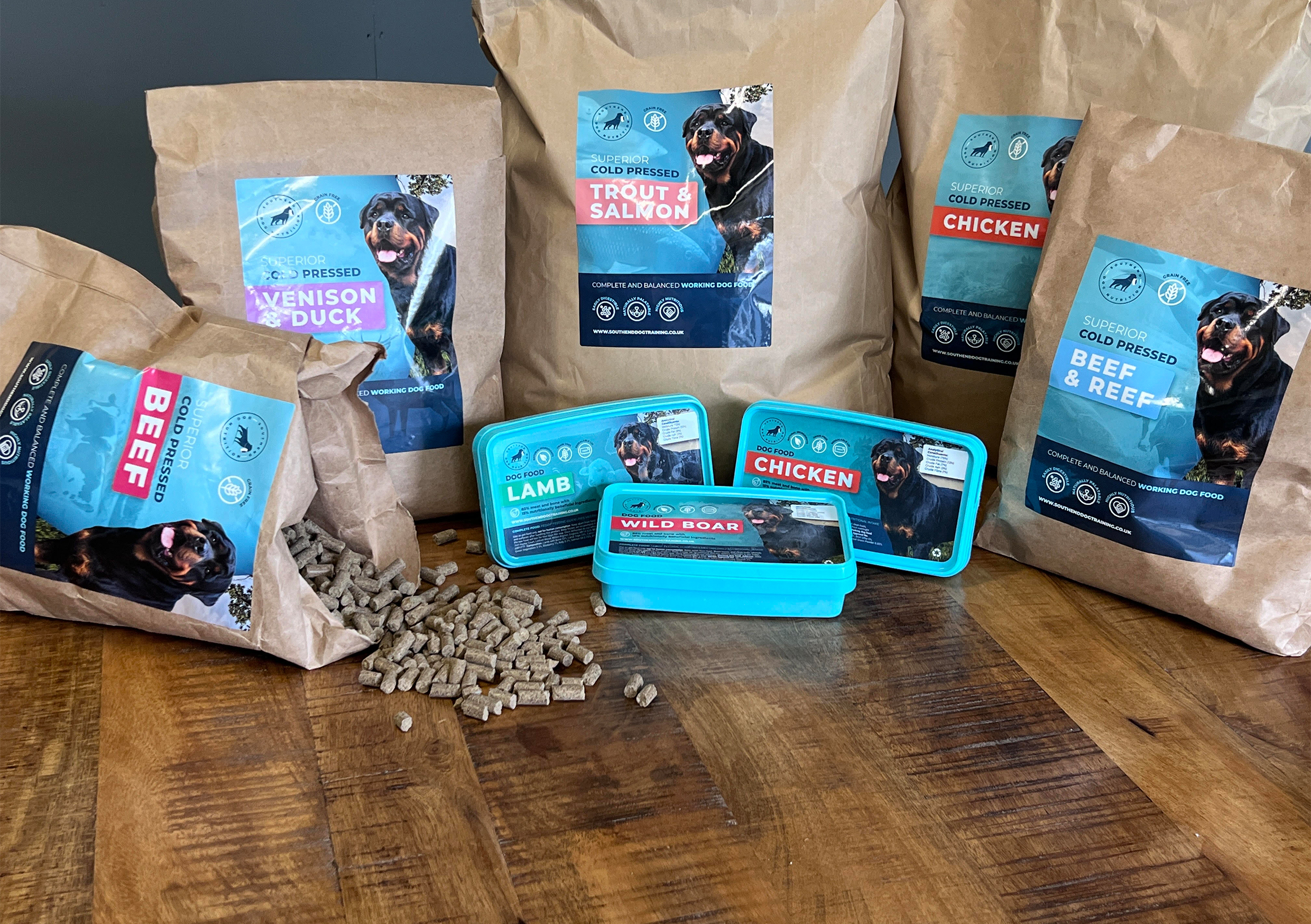 Cold Pressed Dog Food Selection